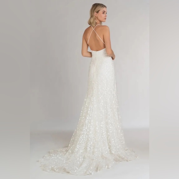 Jenny Yoo Lilith low cut low back whimsical wedding gown dress in ivory - Picture 5 of 15